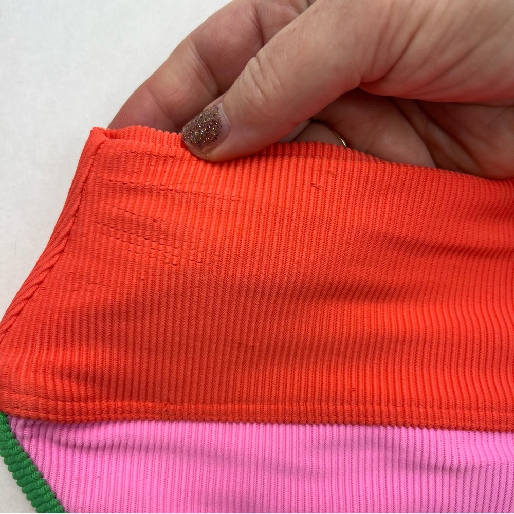 Beach Riot Emmy Colorblock Swim Bottom Womens Size Small Pink Orange Green NWOT - Picture 10 of 11